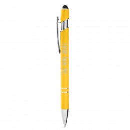 Logo Core 365 Rubberized Aluminum Click Style Pen - Campus gold